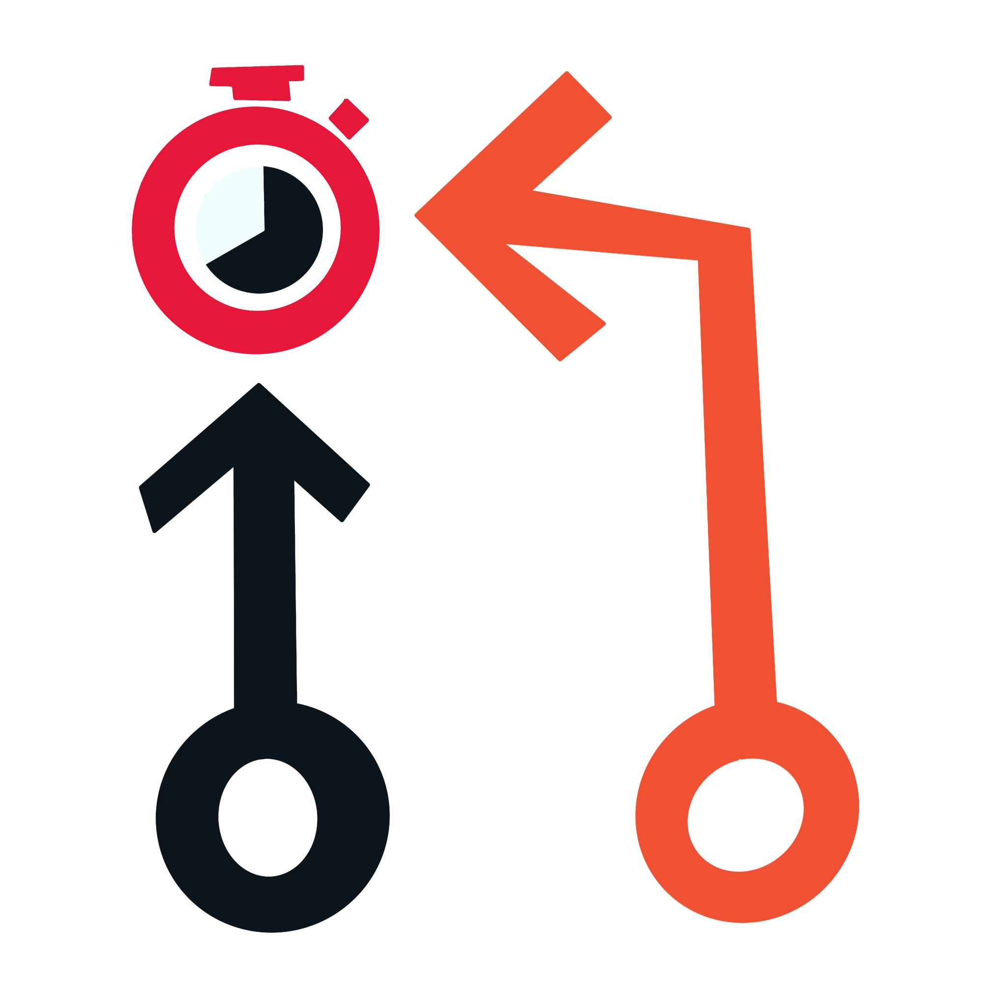 pol_prPending logo: two nodes joined by a branching arrow, merging into the Ironman mark